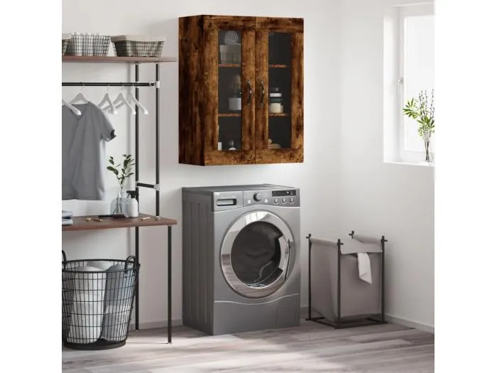 Wandschrank,Wandhängeschrank Räuchereiche 69,5x34x90 cm Holzwerkstoff -gkd438920