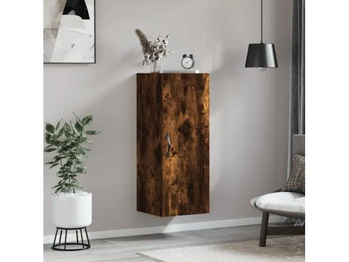 Wandschrank,Wandhängeschrank Räuchereiche 34,5x34x90 cm Holzwerkstoff -gkd363387