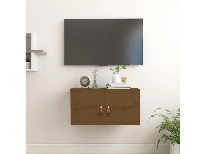 Wandschrank,Wandhängeschrank Honigbraun 60x30x30 cm Massivholz Kiefer -gkd220783
