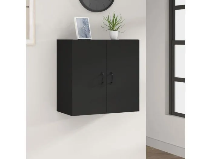 Wandschrank,Wandhängeschrank Schwarz 60x31x60 cm Holzwerkstoff -gkd459176