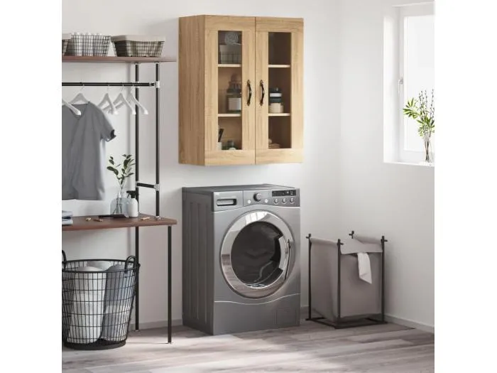 Wandschrank,Wandhängeschrank Sonoma-Eiche 69,5x34x90 cm Holzwerkstoff -gkd211463