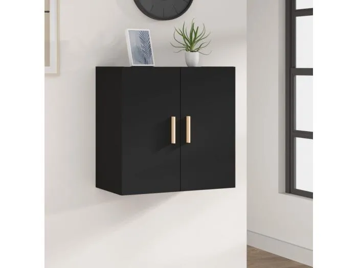 Wandschrank,Wandhängeschrank Schwarz 60x30x60 cm Holzwerkstoff -gkd709915