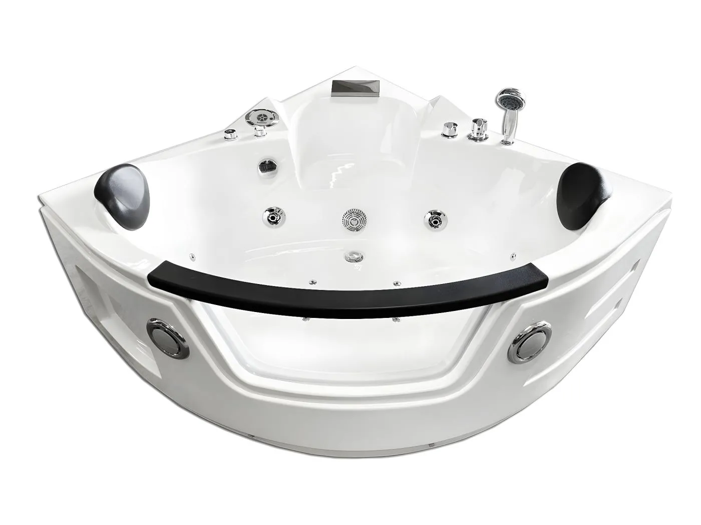 Whirlpoolbadewanne 135 x 135 cm weiß Chromotherapie 20 Düsen - Azalea