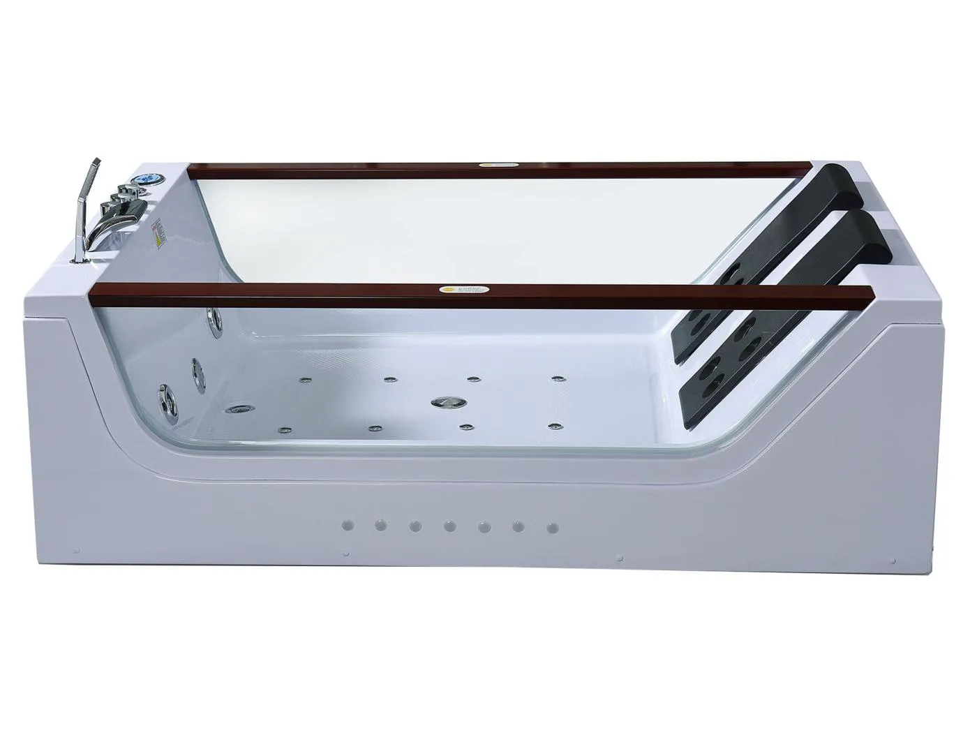 Whirlpoolbadewanne 180 x 120 cm weiß für 2 Personen 18 Düsen - Pearl