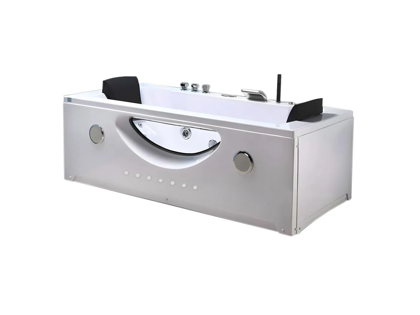 Whirlpoolbadewanne 180 x 90 cm weiß Chromotherapie 16 Düsen - Eden