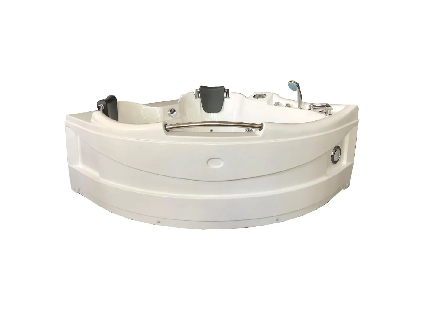 Whirlpoolbadewanne 150 x 150 cm weiß Chromotherapie 9 Düsen - Alyssa