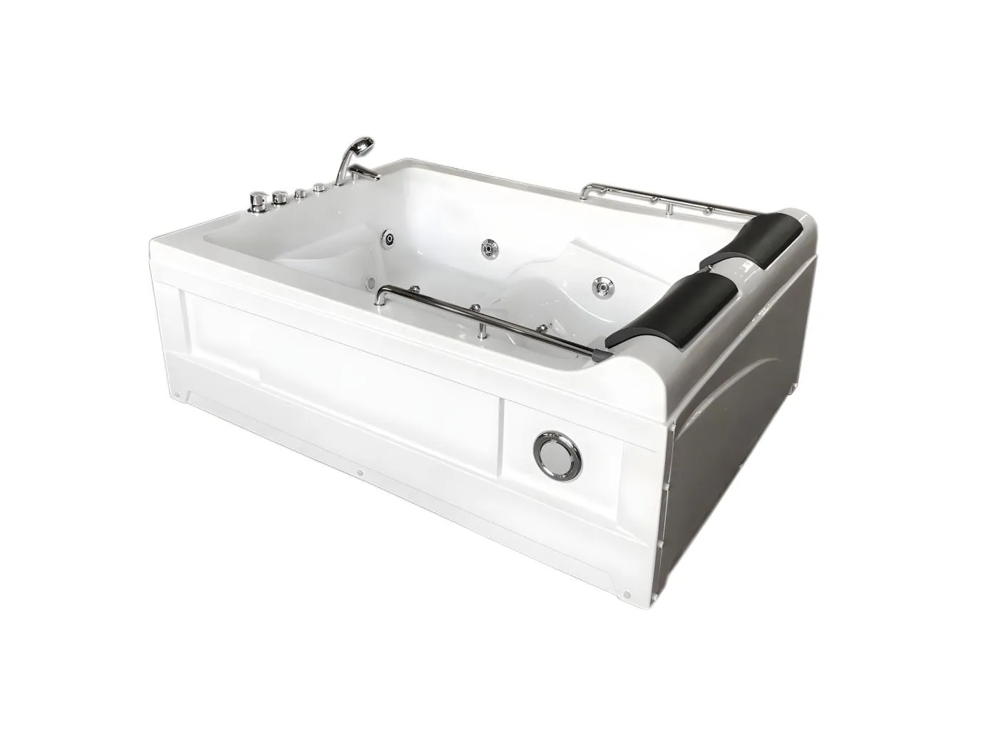 Whirlpoolbadewanne 175 x 132 cm weiß Doppelpumpe 14 Düsen - Calla