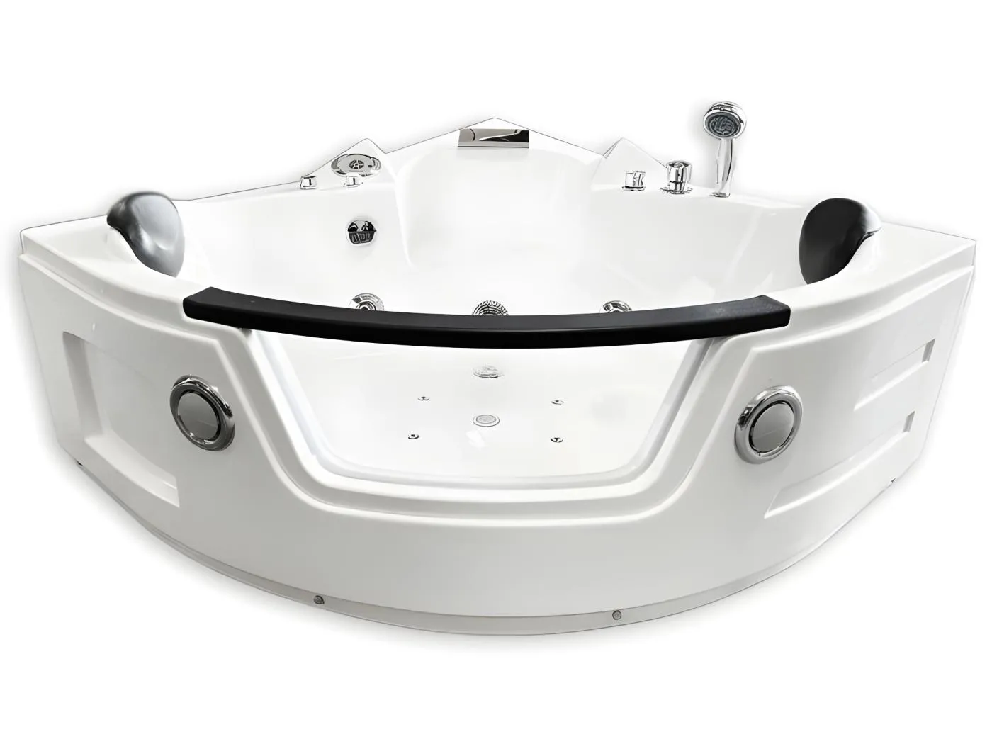 Whirlpoolbadewanne 150 x 150 cm weiß Chromotherapie 12 Düsen - Mimosa