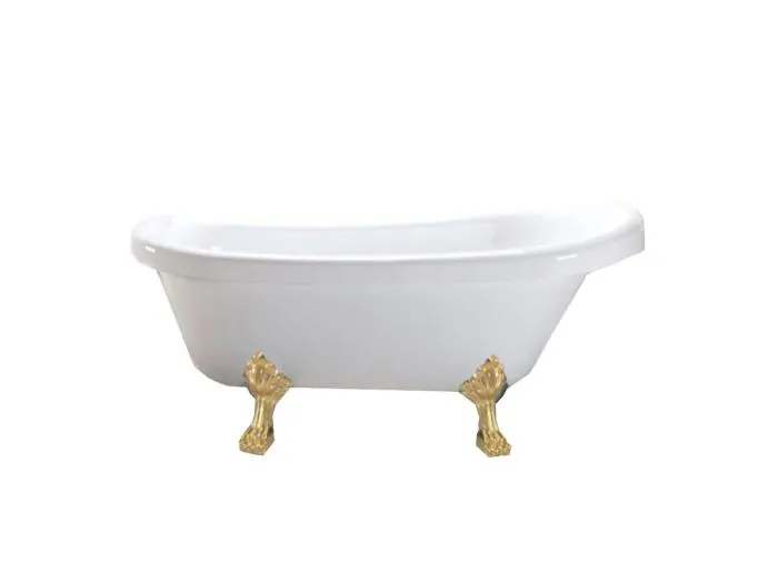 Vintage freistehende Badewanne 170 x 80 cm mit goldenen Füßen – Marigold
