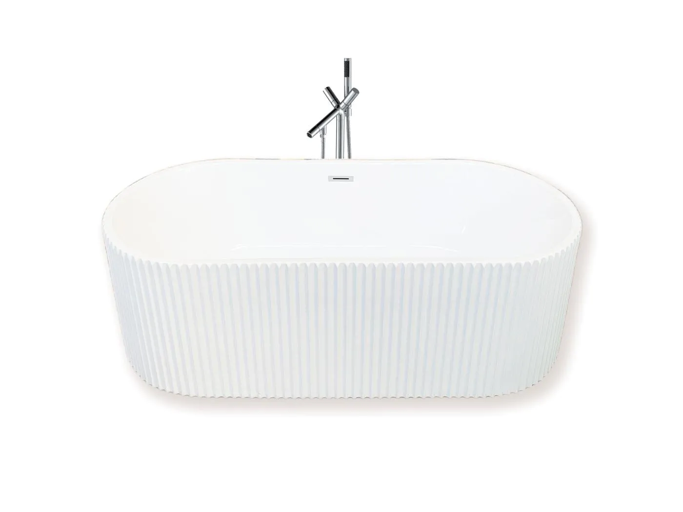 Freistehende Badewanne 168 x 74 cm + Mischbatterie – Hope