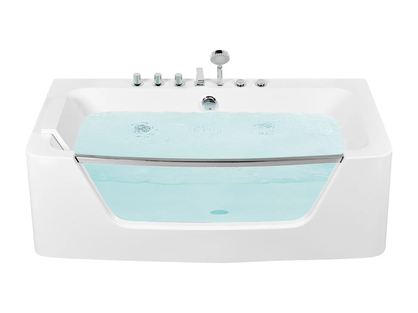 Whirlpool Badewanne Eckmodell BARRANCA 170 x 85 cm Weiss