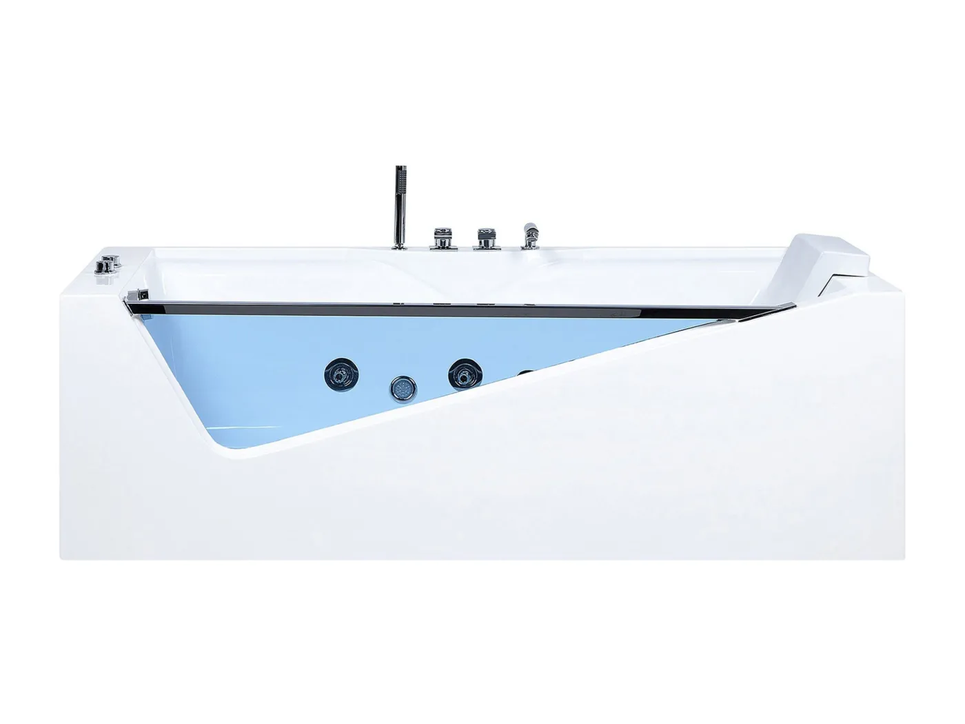 Whirlwanne Badewanne Spa weiß rechteckige Wanne mit Massage LED Marquis