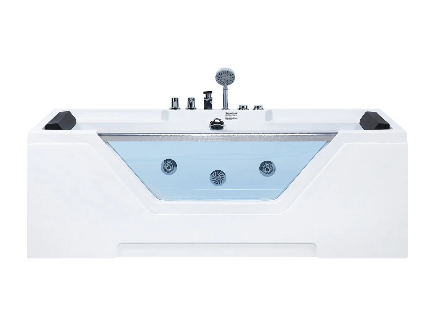 Whirlwanne Badewanne Spa weiß rechteckige Doppelwanne mit Massage LED Grenada