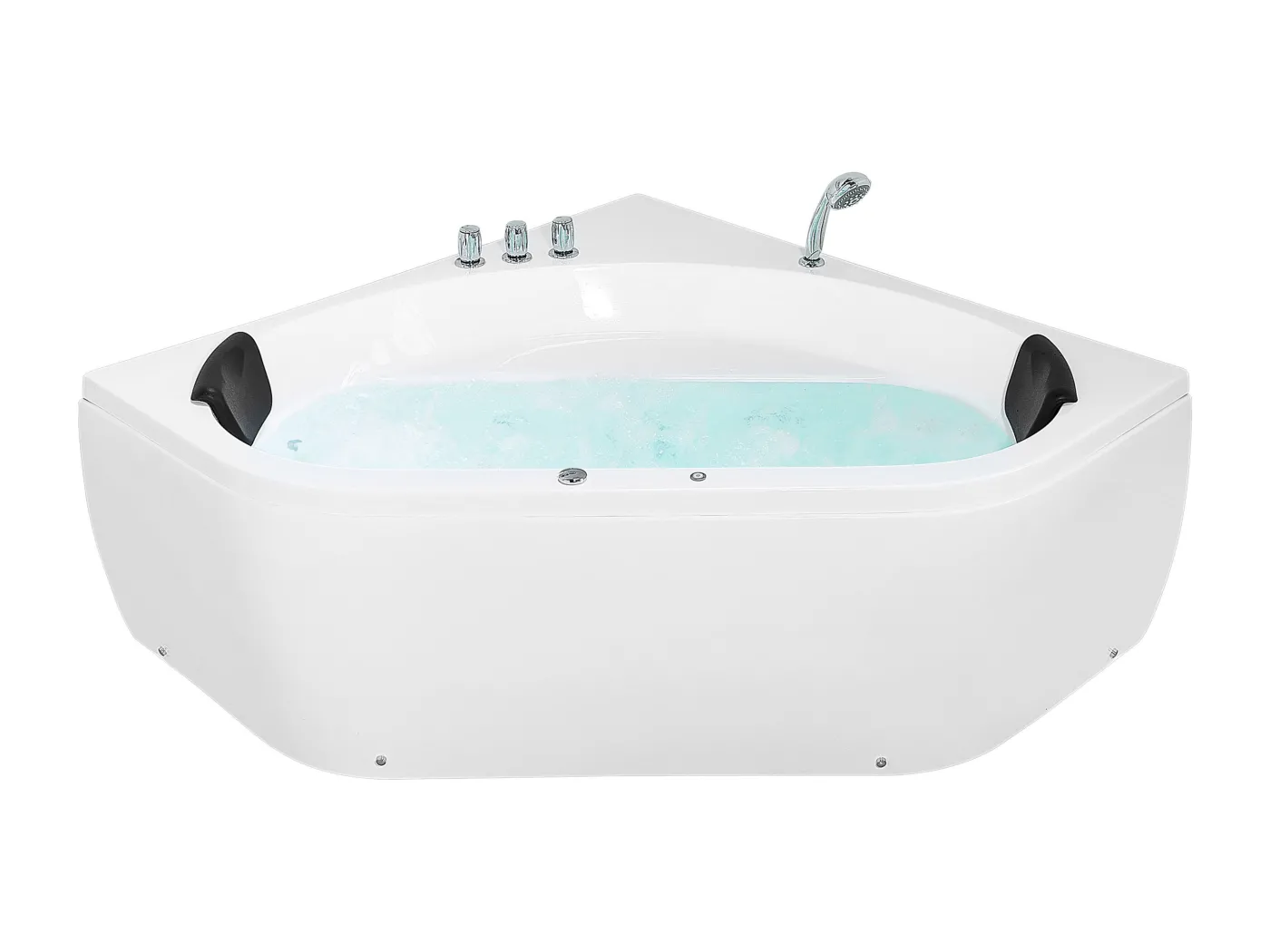 Luxus Whirlwanne Eckbadewanne Spa weiß große Doppelwanne mit Massage LED Meves