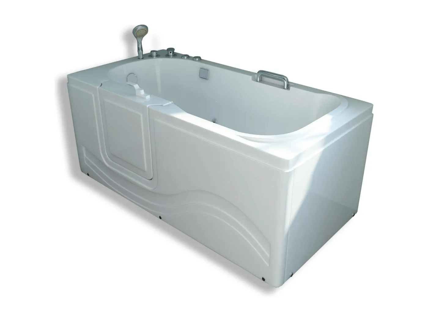Whirlpool-Badewanne mit Tür links, 153 x 76 cm – Oleander