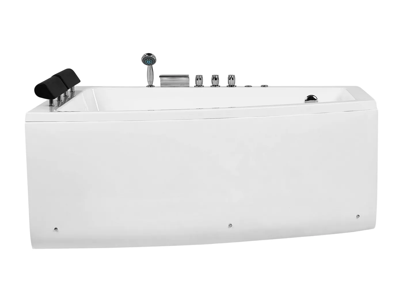 Luxus Whirlwanne Eckbadewanne Spa weiß rechts Doppelwanne mit Massage LED Serrana