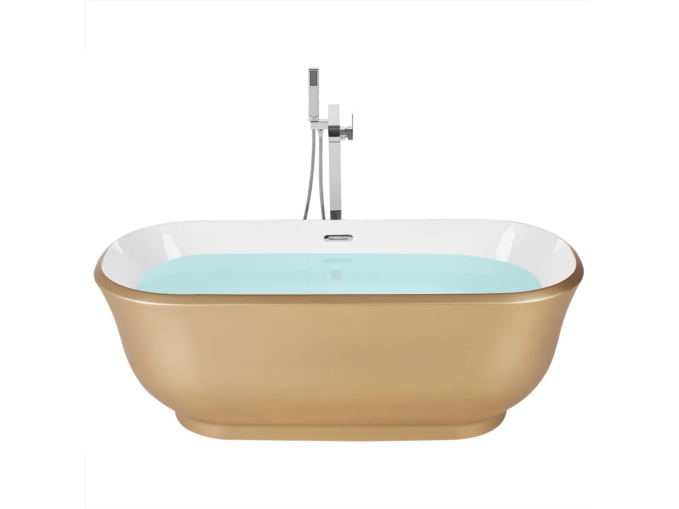 Freistehende Badwanne TESORO 170 x 77 cm Gold