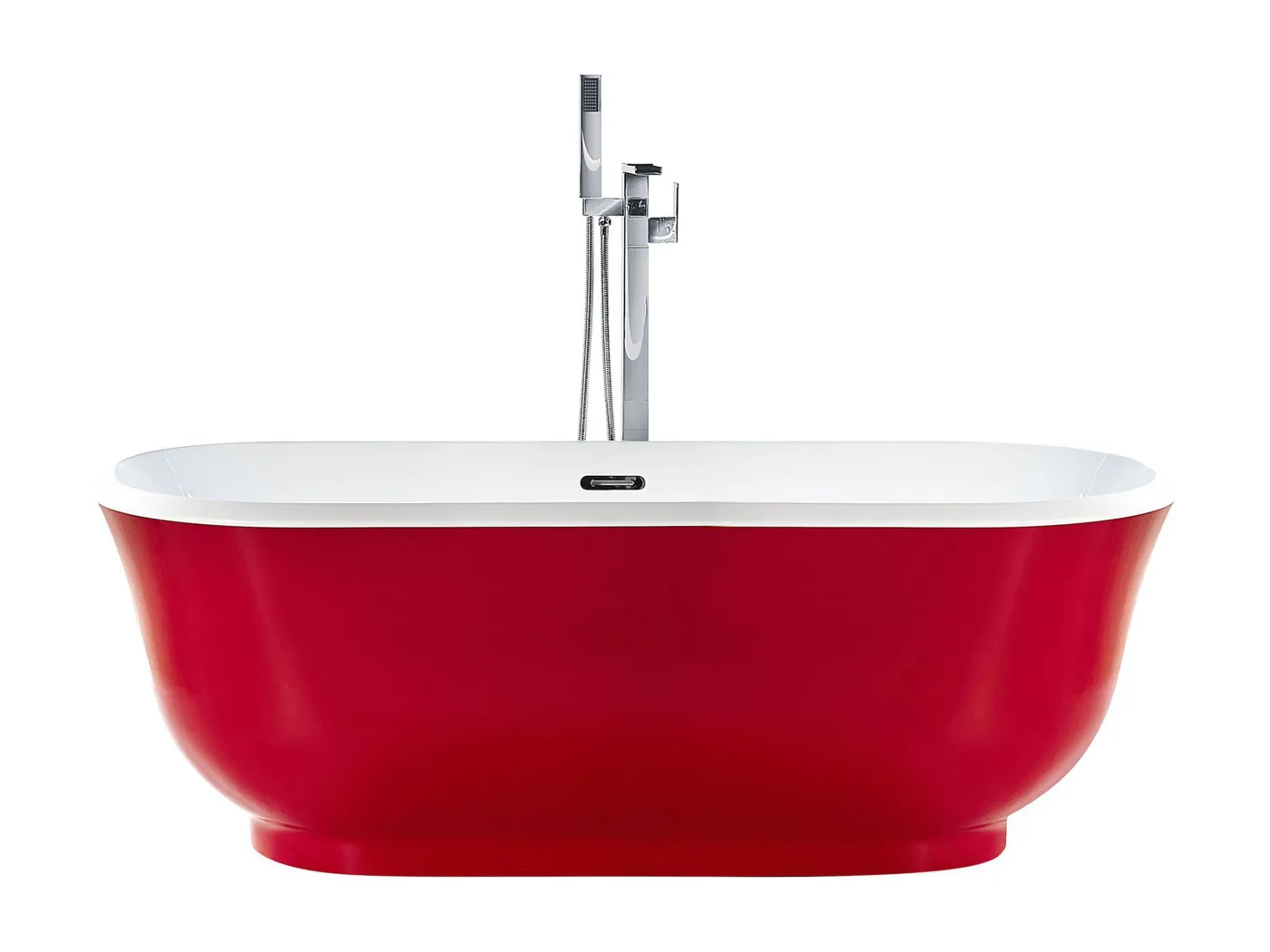 Badewanne freistehend oval rot in römischem Stil 170 x 77 cm Tesoro