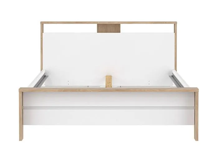 Next Bett mit 1 Einlegeboden 140x200cm weiß Hochglanz.