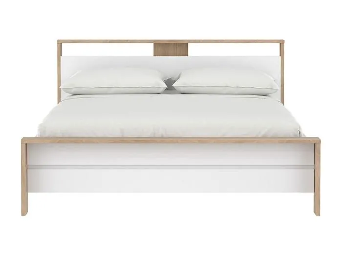 Next Bett mit 1 Einlegeboden 160x200cm weiß Hochglanz.