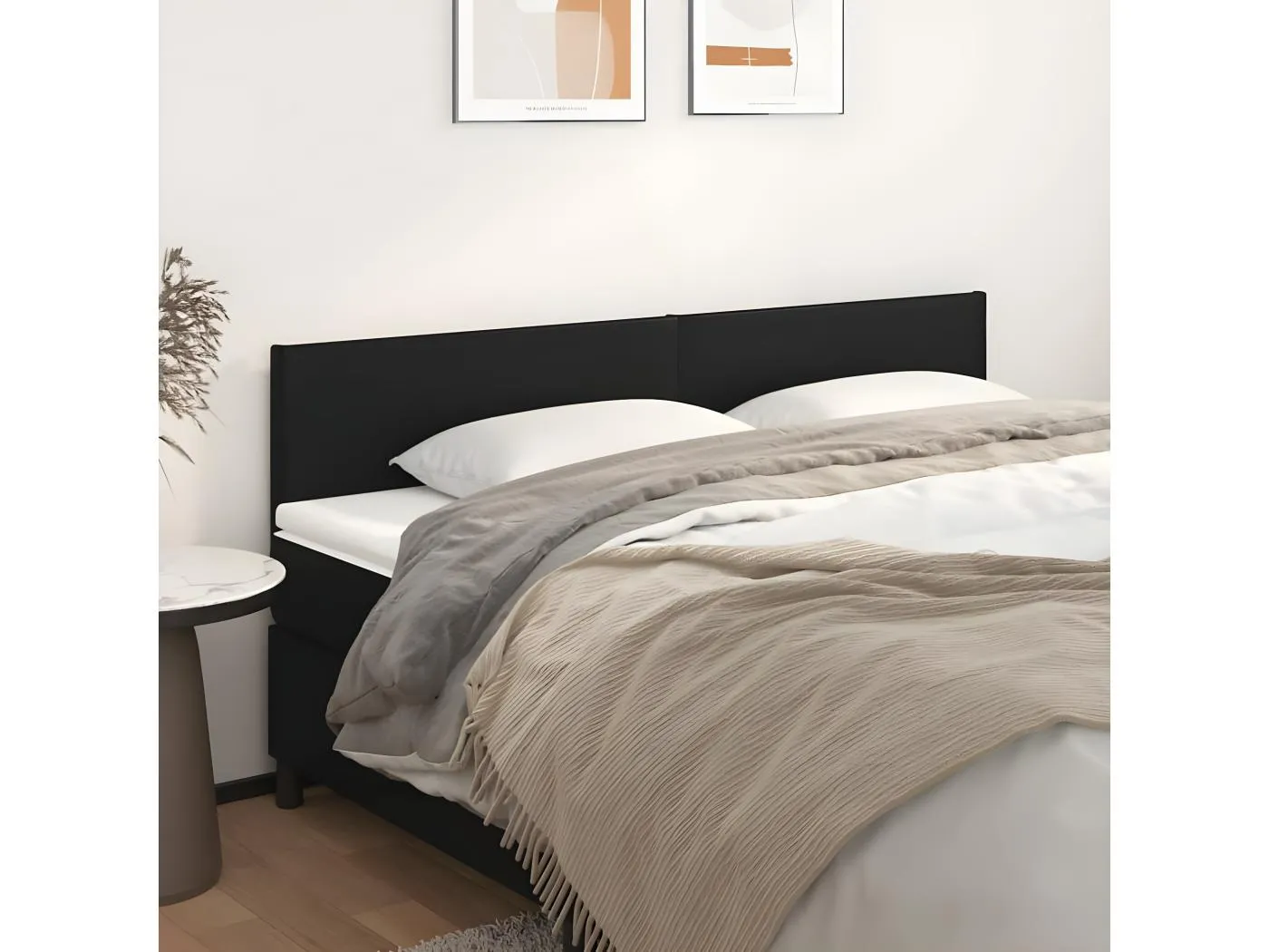 2er Kopfteil für Bett | Bett-Kopfteile Schwarz 90x5x78/88 cm Kunstleder -MN572904