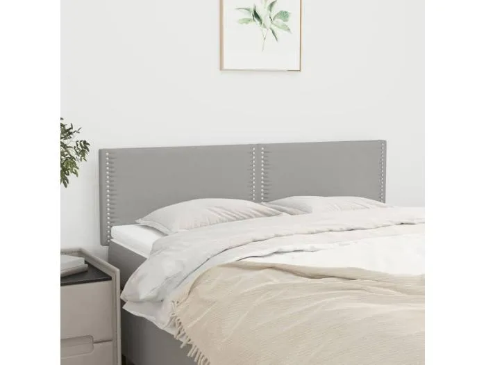 2er Kopfteil für Bett | Bett-Kopfteile Hellgrau 72x5x78/88 cm Stoff -MN987327
