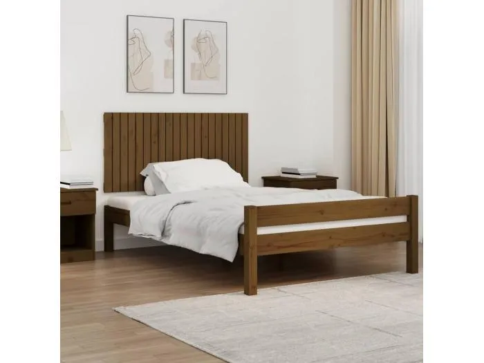 Wand-Kopfteil für Bett | Bett-Kopfteil Honigbraun 127,5x3x60 cm Massivholz Kiefer -MN468967
