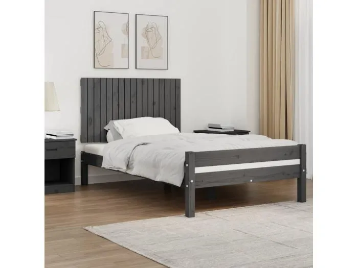 Wand-Kopfteil für Bett | Bett-Kopfteil Grau 108x3x60 cm Massivholz Kiefer -MN567668