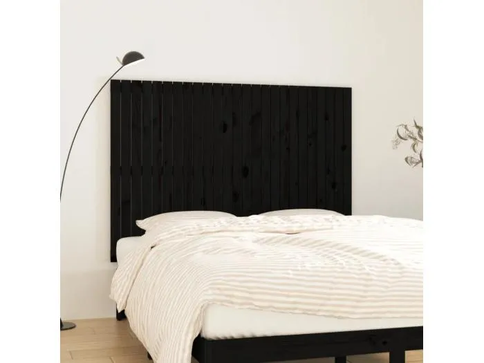 Wand-Kopfteil für Bett | Bett-Kopfteil Schwarz 159,5x3x110 cm Massivholz Kiefer -MN585200