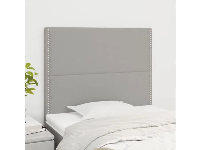 2er Kopfteil für Bett | Bett-Kopfteile Hellgrau 100x5x78/88 cm Stoff -MN172940