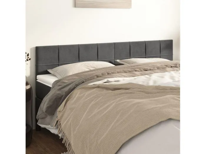 2er Kopfteil für Bett | Bett-Kopfteile Dunkelgrau 100x5x78/88 cm Samt -MN331570
