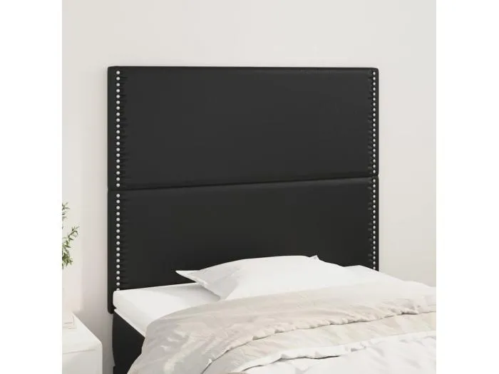2er Kopfteil für Bett | Bett-Kopfteile Schwarz 100x5x78/88 cm Kunstleder -MN485989