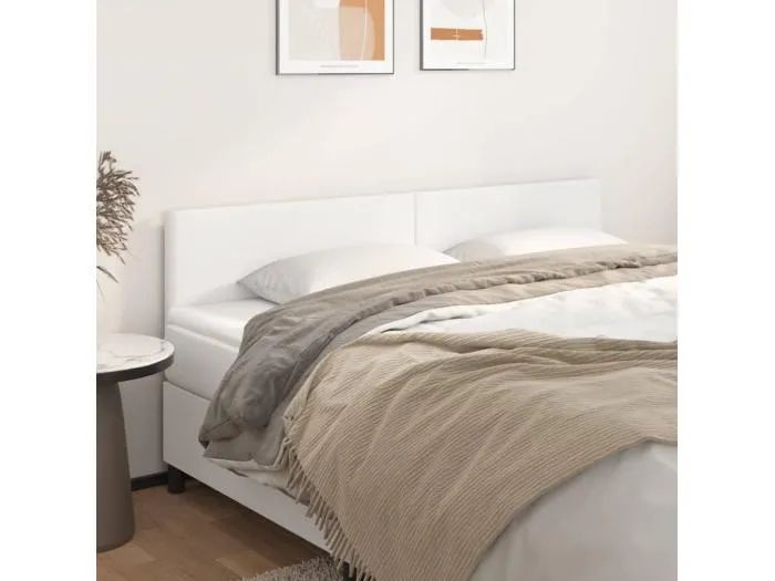 2er Kopfteil für Bett | Bett-Kopfteile Weiß 90x5x78/88 cm Kunstleder -MN436042