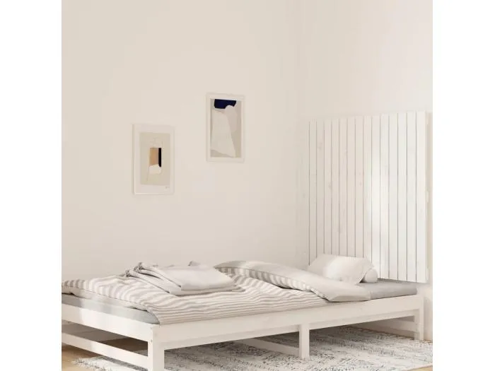 Wand-Kopfteil für Bett | Bett-Kopfteil Weiß 95,5x3x90 cm Massivholz Kiefer -MN194504