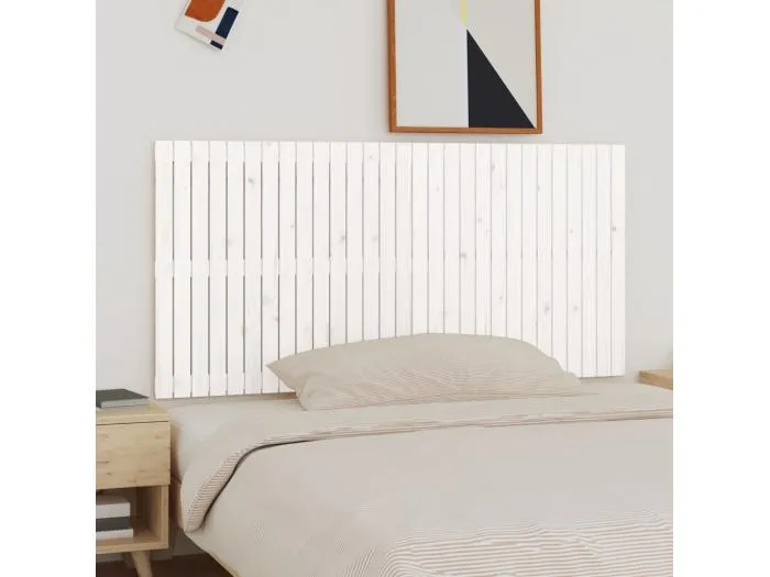 Wand-Kopfteil für Bett | Bett-Kopfteil Weiß 185x3x90 cm Massivholz Kiefer -MN327014