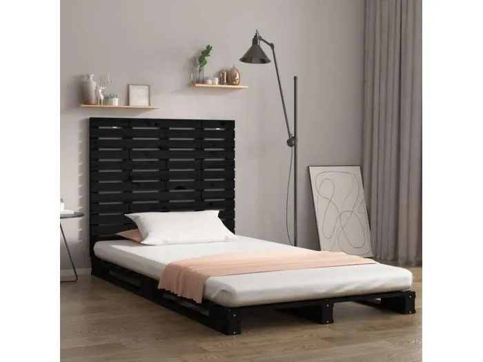 Wand-Kopfteil für Bett | Bett-Kopfteil Schwarz 96x3x91,5 cm Massivholz Kiefer -MN185499