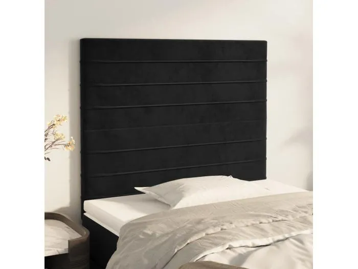 2er Kopfteil für Bett | Bett-Kopfteile Schwarz 100x5x78/88 cm Samt -MN417432