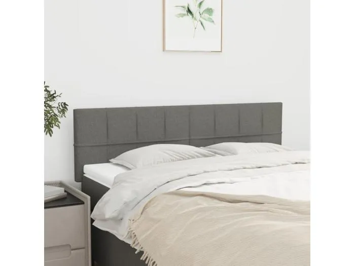 2er Kopfteil für Bett | Bett-Kopfteile Dunkelgrau 72x5x78/88 cm Stoff -MN808065