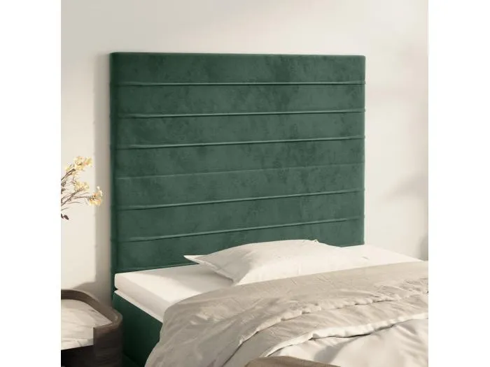 2er Kopfteil für Bett | Bett-Kopfteile Dunkelgrün 80x5x78/88 cm Samt -MN958722