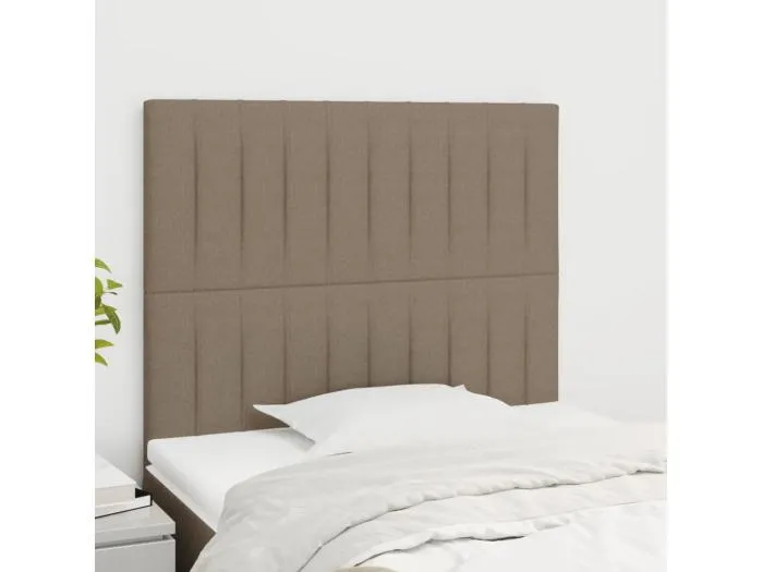 2er Kopfteil für Bett | Bett-Kopfteile Taupe 100x5x78/88 cm Stoff -MN132749