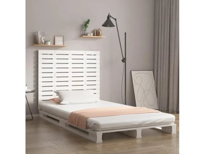Wand-Kopfteil für Bett | Bett-Kopfteil Weiß 146x3x91,5 cm Massivholz Kiefer -MN453681