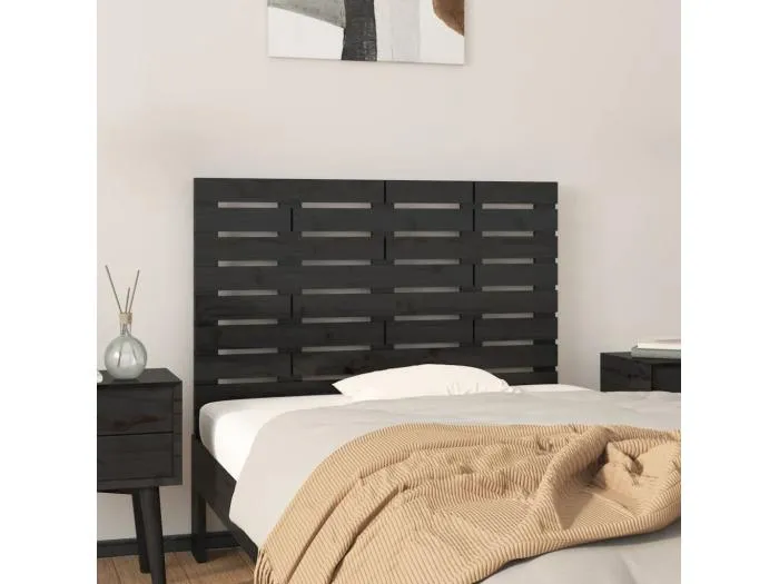Wand-Kopfteil für Bett | Bett-Kopfteil Schwarz 81x3x63 cm Massivholz Kiefer -MN546746