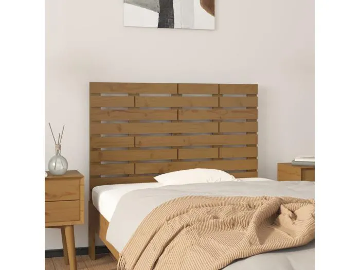 Wand-Kopfteil für Bett | Bett-Kopfteil Honigbraun 96x3x63 cm Massivholz Kiefer -MN872193