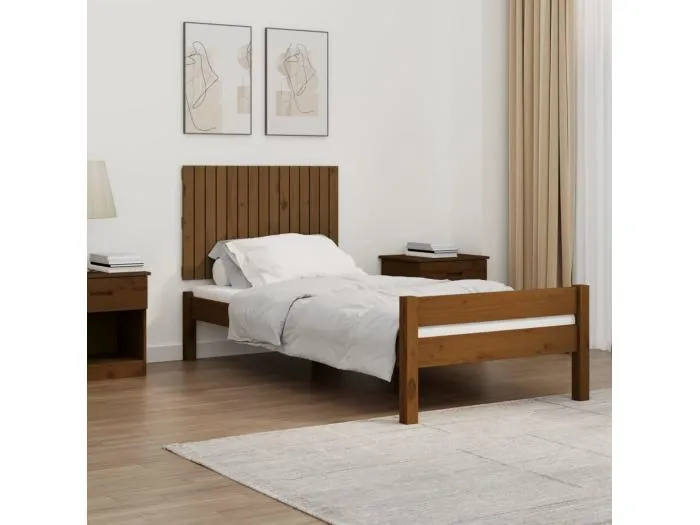 Wand-Kopfteil für Bett | Bett-Kopfteil Honigbraun 95,5x3x60 cm Massivholz Kiefer -MN292722