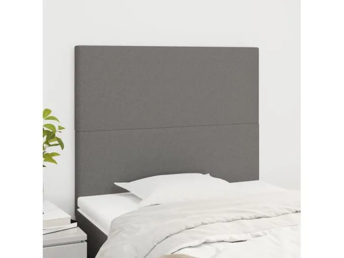 2er Kopfteil für Bett | Bett-Kopfteile Dunkelgrau 90x5x78/88 cm Stoff -MN164098