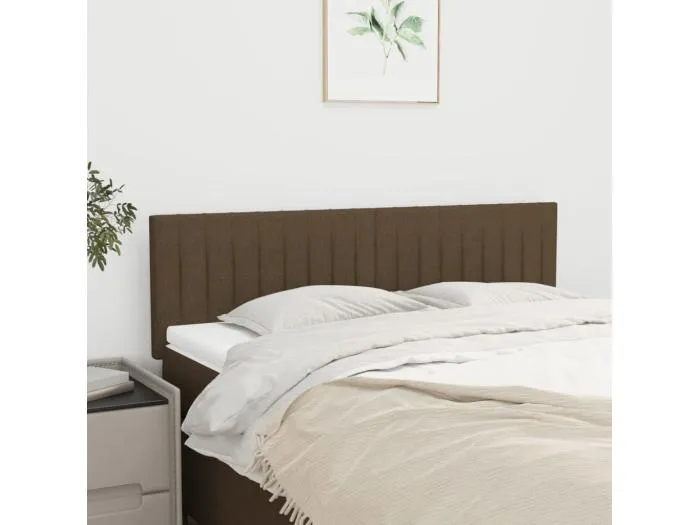 2er Kopfteil für Bett | Bett-Kopfteile Dunkelbraun 72x5x78/88 cm Stoff -MN164394