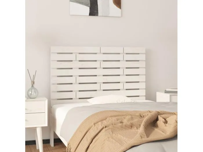 Wand-Kopfteil für Bett | Bett-Kopfteil Weiß 96x3x63 cm Massivholz Kiefer -MN430040
