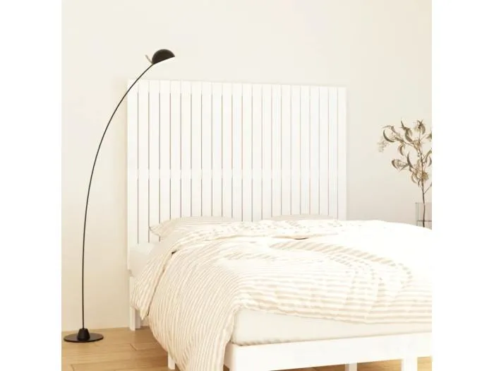 Wand-Kopfteil für Bett | Bett-Kopfteil Weiß 140x3x110 cm Massivholz Kiefer -MN574609