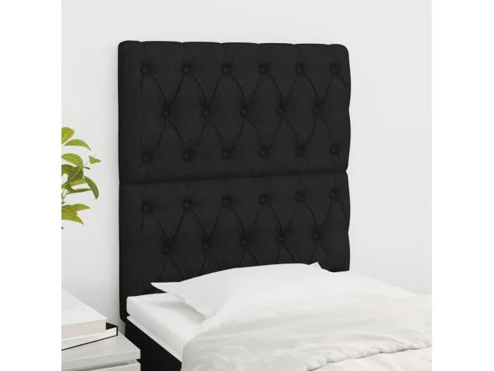 2er Kopfteil für Bett | Bett-Kopfteile Schwarz 80x7x78/88 cm Stoff -MN507347