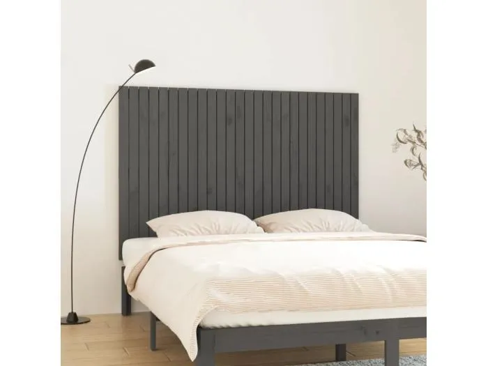 Wand-Kopfteil für Bett | Bett-Kopfteil Grau 166x3x110 cm Massivholz Kiefer -MN248857